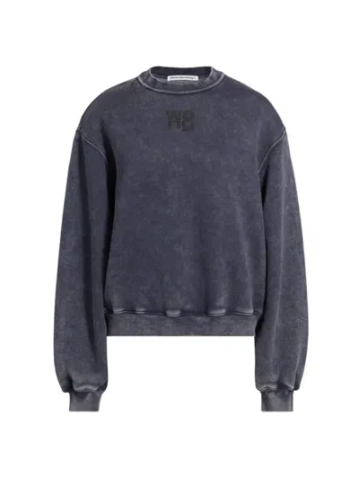 Alexander Wang T Women's Essential Terry Puf Logo Sweatshirt In Blue