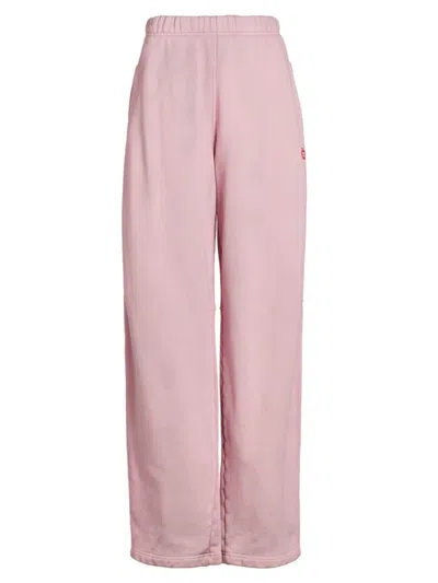 Alexander Wang T Women's High-rise Logo Sweatpants In Washed Pink Lace