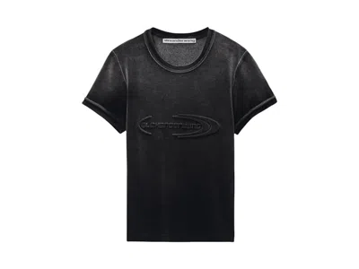 Pre-owned Alexander Wang T Women's T By Alexander Wang Baby Tee Shirt In Washed Nickel