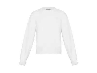 Pre-owned Alexander Wang T Women's T By Alexander Wang Embroidered Logo Relaxed Crewneck Pullover In White