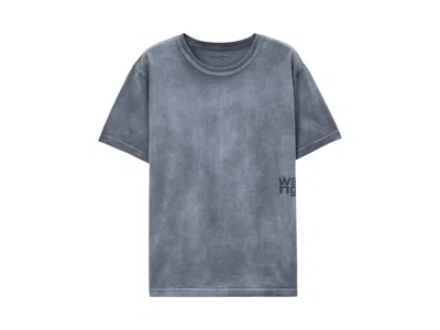 Pre-owned Alexander Wang T Women's T By Alexander Wang Essential Jersey Puff Logo Short Sleeve Tee Shirt In Washed Asphal