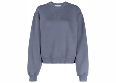 Pre-owned Alexander Wang T Women's T By Alexander Wang Essential Terry Crew Puff Paint Logo Sweatshirt In Motor Grey