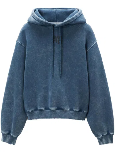 Pre-owned Alexander Wang T Women's T By Alexander Wang Essential Terry With Puff Paint Logo Hoodie In Acid Black Ice