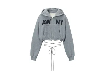 Pre-owned Alexander Wang T Women's T By Alexander Wang Graphic Deconstructed Wrap Hoodie In Grey
