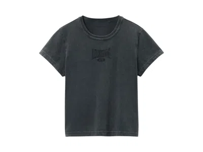 Pre-owned Alexander Wang T Women's T By Alexander Wang Graphic Shrunken T-shirt In Pale Gold Yellow