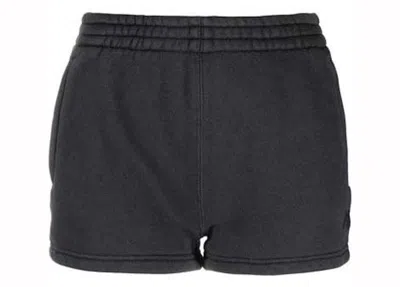 Pre-owned Alexander Wang T Women's T By Alexander Wang Puff Paint Logo Essential Terry Sweatshort In Soft Obsidian In Black