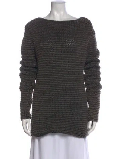Pre-owned Alexander Wang T Wool Bateau Neckline Sweater In Brown