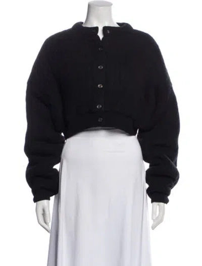 Pre-owned Alexander Wang T Wool Bomber Jacket W/ Tags In Black