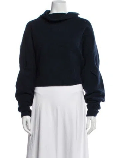 Pre-owned Alexander Wang Wool Cowl Neck Sweater In Blue