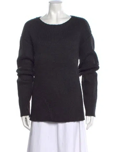 Pre-owned Alexander Wang Wool Scoop Neck Sweater In Black