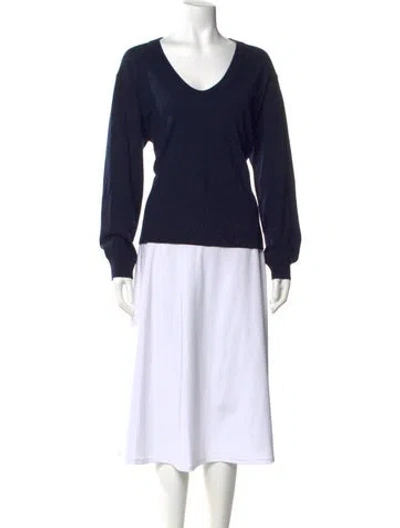 Pre-owned Alexander Wang Wool Scoop Neck Sweater In Blue