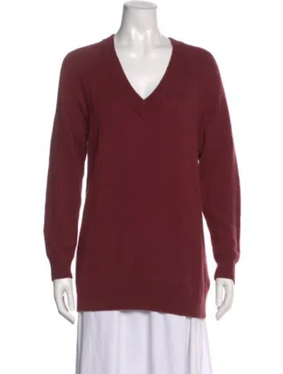 Pre-owned Alexander Wang Wool V-neck Sweater In Burgundy