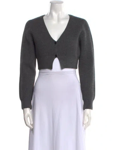 Pre-owned Alexander Wang Wool V-neck Sweater In Gray