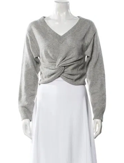 Pre-owned Alexander Wang Wool V-neck Sweater In Gray