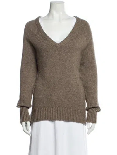 Pre-owned Alexander Wang Wool V-neck Sweater In Neutral