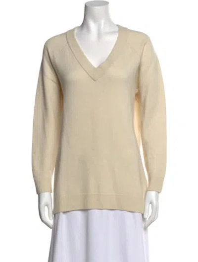 Pre-owned Alexander Wang Wool V-neck Sweater In Neutral