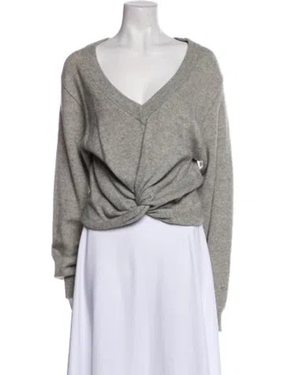 Pre-owned Alexander Wang T Wool V-neck Sweater In White