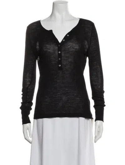 Pre-owned Alexander Wang T Wool V-neck T-shirt In Gray