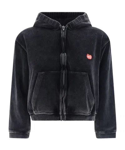 Alexander Wang T Zip-up Hoodie In Black