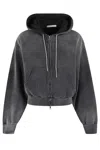 Alexander Wang T Alexanderwang. T Rhinestone Drawstring Zip Up Hoodie In C