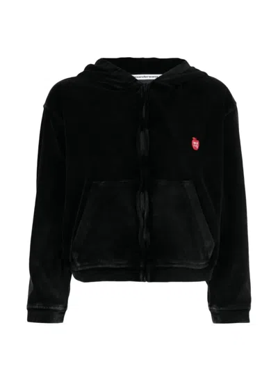 Alexander Wang T Alexanderwang. T Regular Fit Velour Sweatshirt In Black