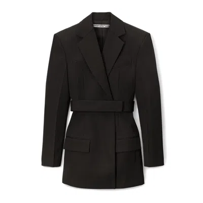 Alexander Wang Tailored Belted Blazer Dress In Black