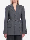 Alexander Wang Tailored Blazer With Chain Belt And Check Pattern