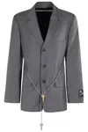 Alexander Wang Tailored Blazer With Chain Belt And Check Pattern In Gray