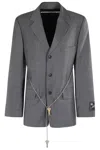 Alexander Wang Tailored Blazer With Chain Belt And Check Pattern In Brown