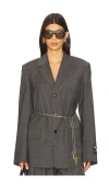 Alexander Wang Tailored Blazer With Chain In Gray