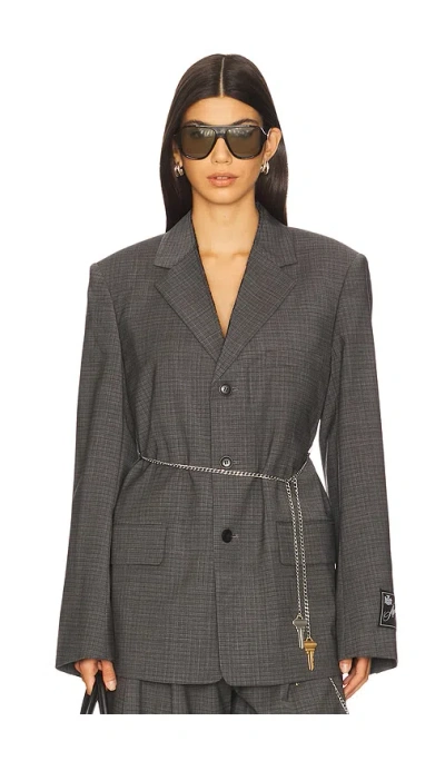 Alexander Wang Tailored Blazer With Chain In Gray