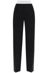 Alexander Wang High Waisted Pleated Pant With Logo Elastic Clothing In Black