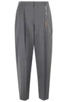 Alexander Wang Women Grey Wool-blend Trousers In Gray