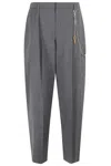Alexander Wang Women Grey Wool-blend Trousers In Gray
