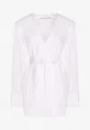 Alexander Wang White Wrap Minidress In White