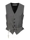 Alexander Wang Wool-blend Tailored Vest With Chain-link In Animal Print