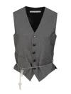 Alexander Wang Wool-blend Tailored Vest With Chain-link In Gray