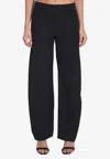 Alexander Wang Arched Leg Wool Pants With Tailored Silhouette In Black