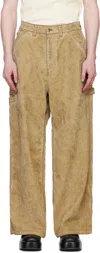 Alexander Wang Tan Rounded Carpenter Faux-suede Jeans In Weathered Tan