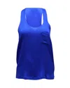 Alexander Wang Tank Top In Blue Silk In Blue