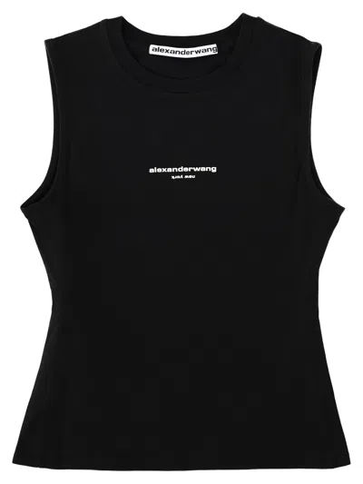 Alexander Wang Tank Top In Cotone Stretch In Black