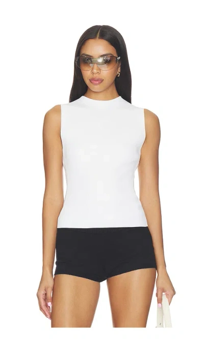 Alexander Wang Tank With Logo Track Stripe In Optic White