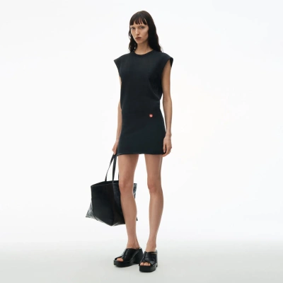 Alexander Wang Tapered Minidress In Classic Terry In Washed Jet