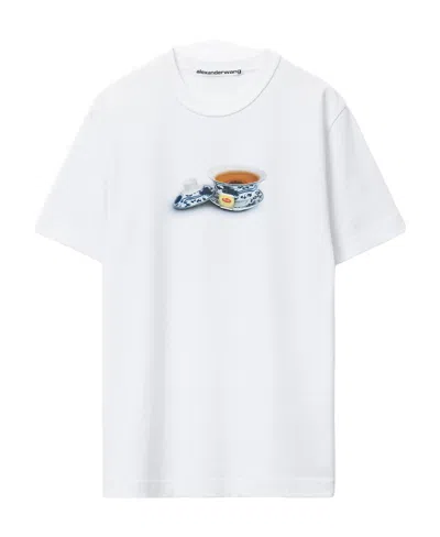 Alexander Wang Teacup Graphic T-shirt In White