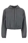 Alexander Wang Tech Fabric Sweatshirt With Lined Construction In Grey
