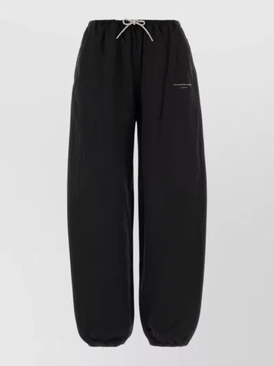 Alexander Wang Tech Jersey Joggers Elastic Waistband Cuffs In Black