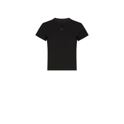 Alexander Wang Cotton T-shirt With Logo In Nero