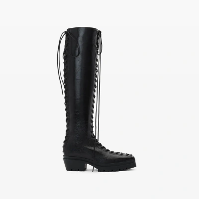 Alexander Wang Terrain Lace Up Knee High Boot In Black