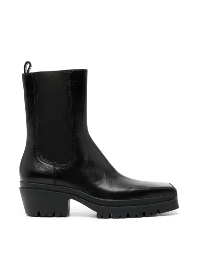 Alexander Wang Black Terrain Leather Moto Boots