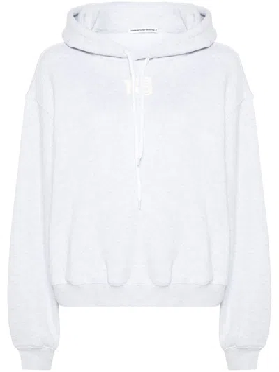 ALEXANDER WANG ALEXANDER WANG TERRY COTTON HOODIE HEATHER GREY